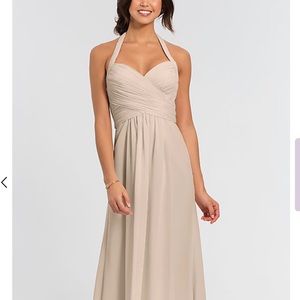 Kleinfeld Halter Long Chiffon Bridesmaid Dress